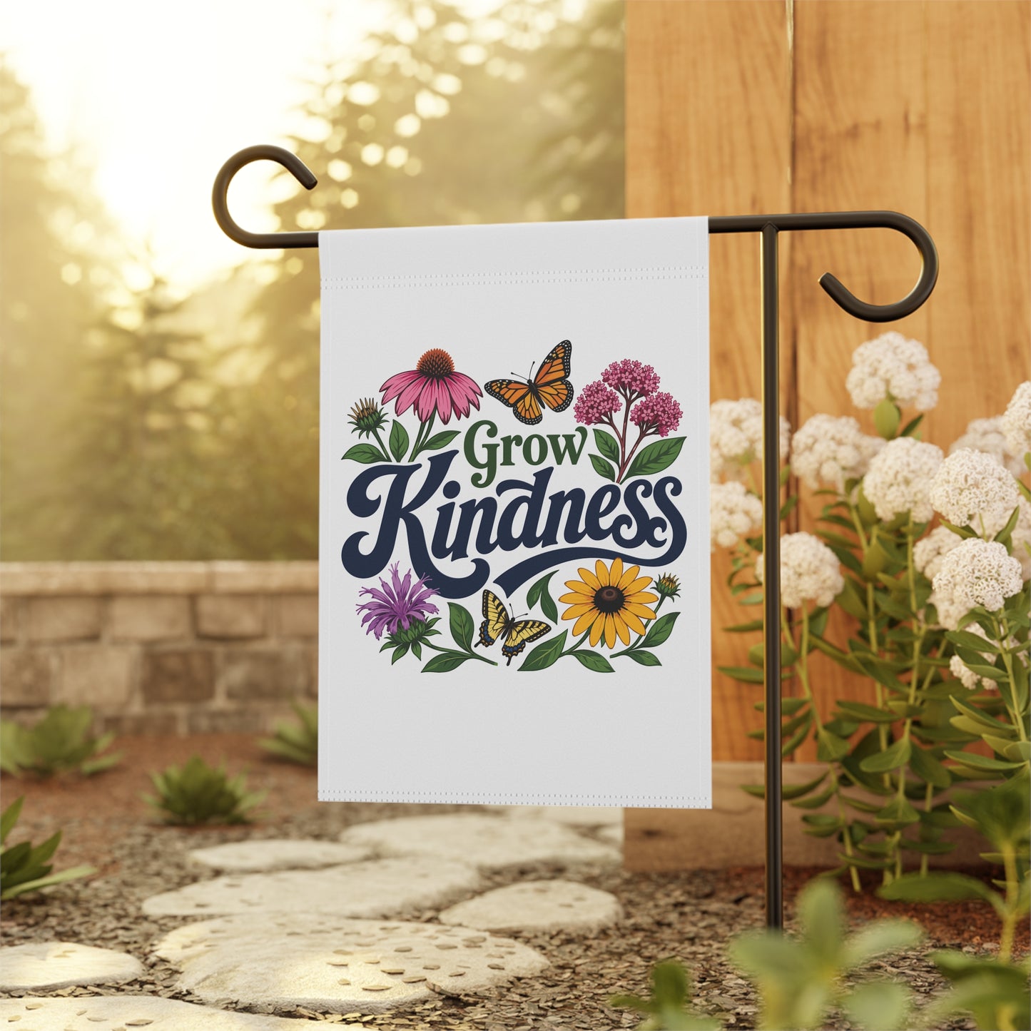 Grow Kindness Floral Decorative Yard & House Banner