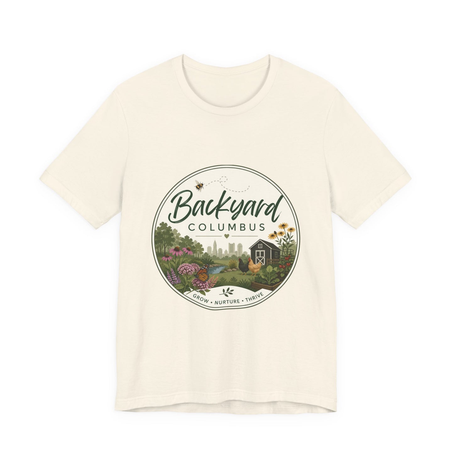 Backyard Columbus T‑Shirt — Scenic Garden City Skyline Tee