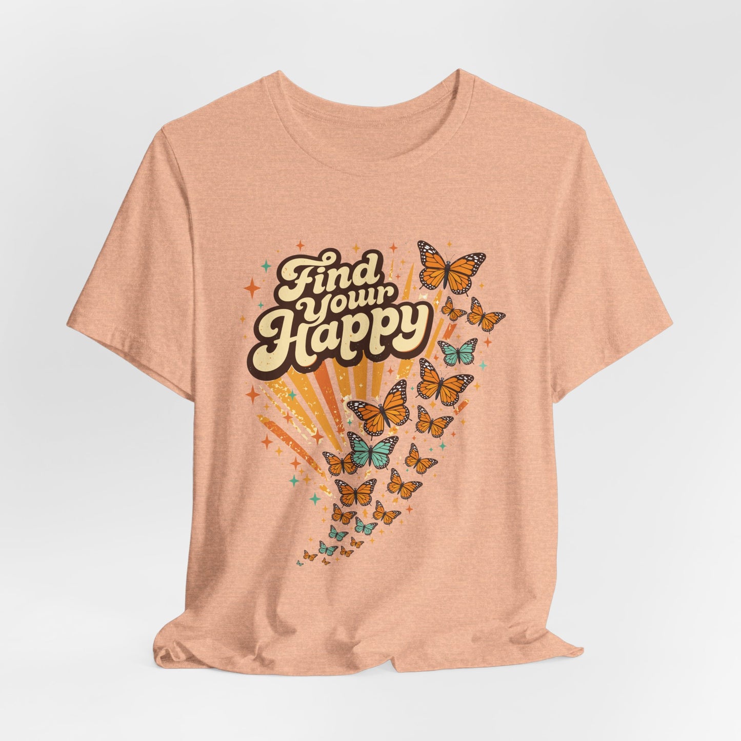 Find Your Happy T-Shirt — Retro Butterfly Graphic Tee