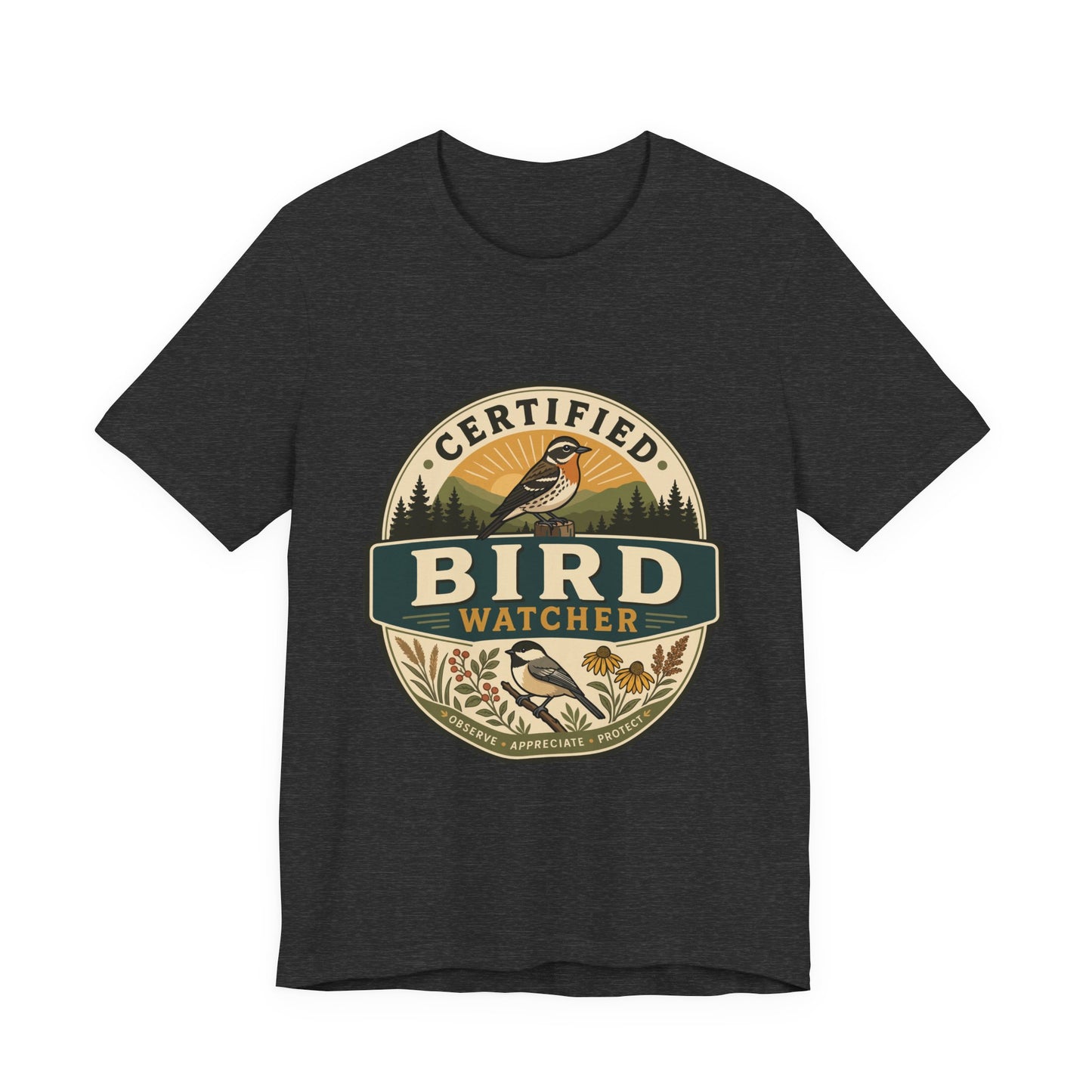 Certified Bird Watcher T-Shirt — Vintage Nature Birding Tee