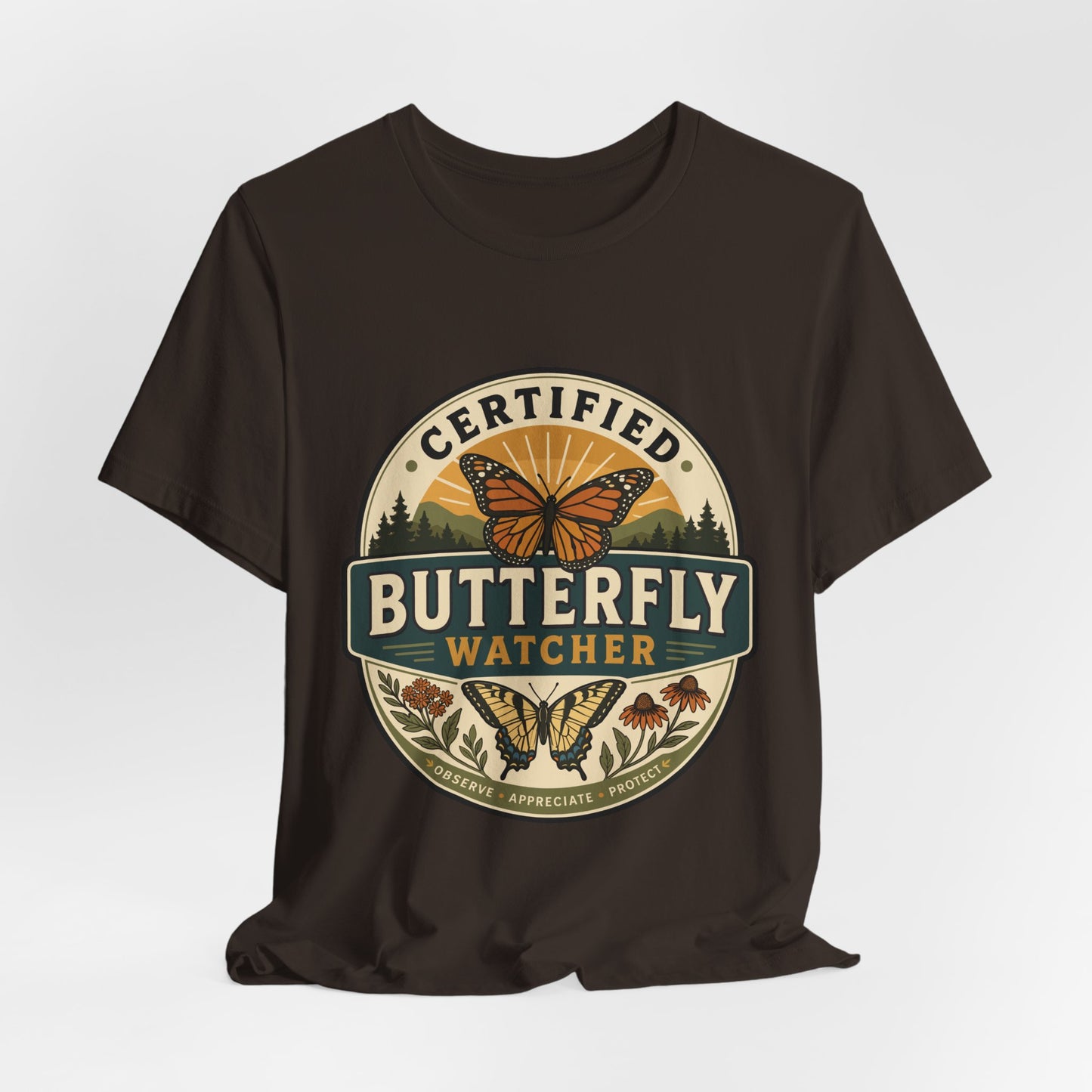 Certified Butterfly Watcher T-Shirt — Butterfly Watching Graphic Tee