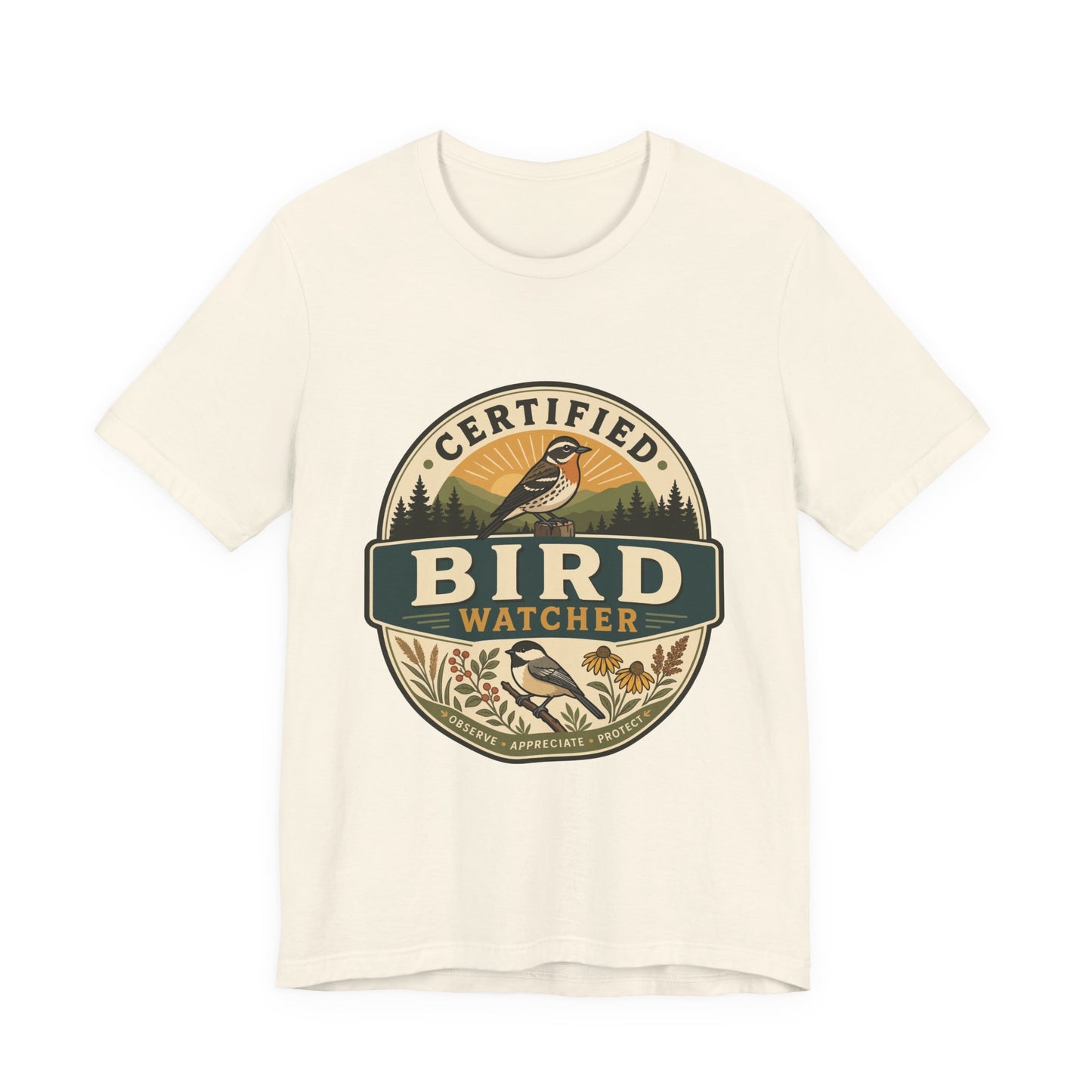 Certified Bird Watcher T-Shirt — Vintage Nature Birding Tee