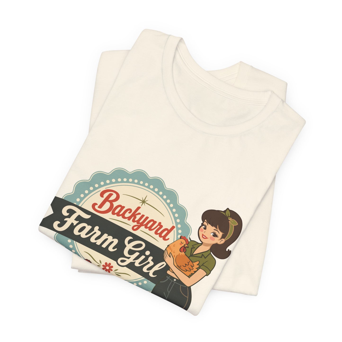 Backyard Farm Girl T-Shirt – Retro Chicken Coop Tee for Women