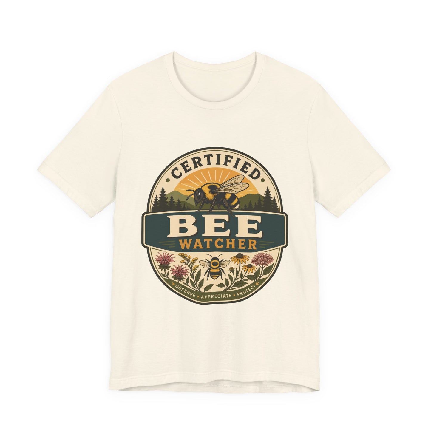 Certified Bee Watcher T-Shirt — Beekeeper Gardening Gift