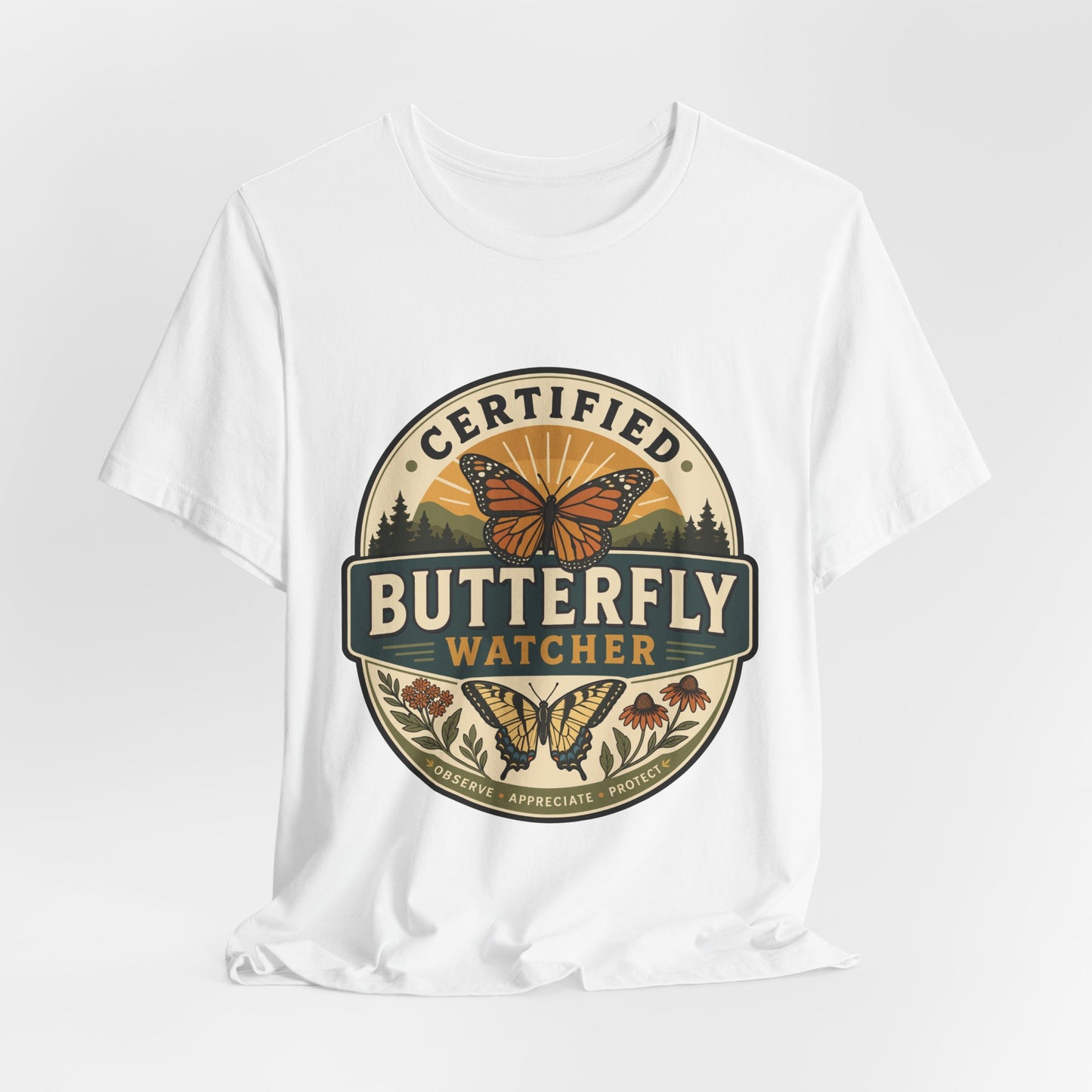 Certified Butterfly Watcher T-Shirt — Butterfly Watching Graphic Tee