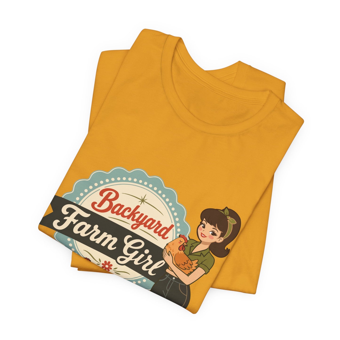 Backyard Farm Girl T-Shirt – Retro Chicken Coop Tee for Women