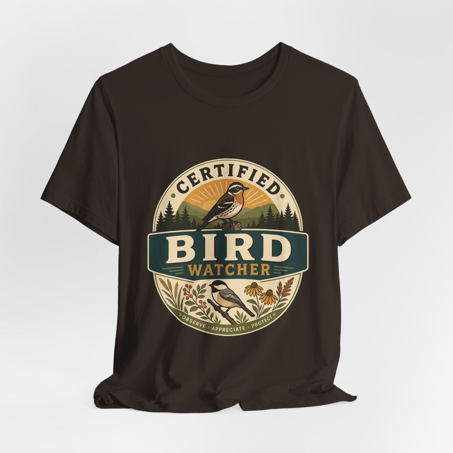 Certified Bird Watcher T-Shirt — Vintage Nature Birding Tee