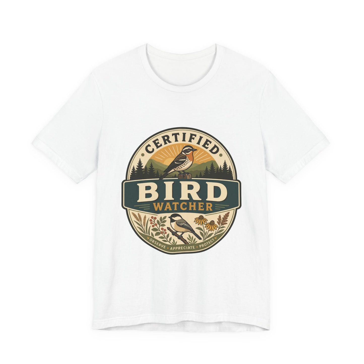 Certified Bird Watcher T-Shirt — Vintage Nature Birding Tee