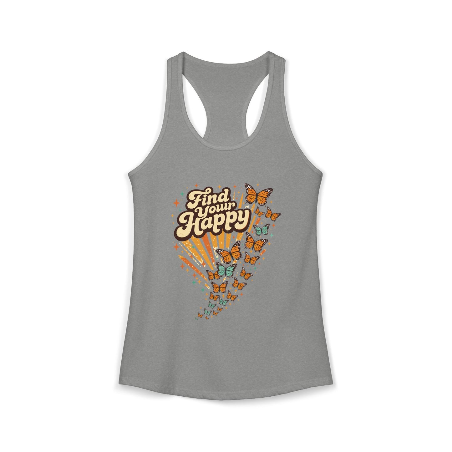 Find Your Happy - Retro Women's Racerback Tank