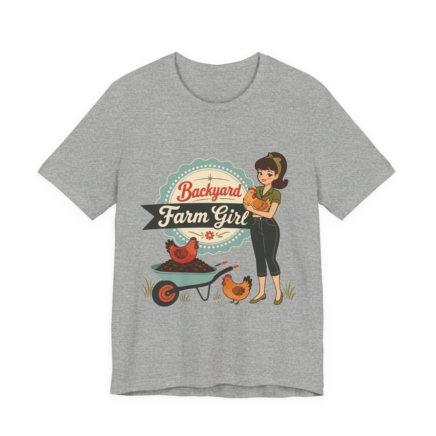 Backyard Farm Girl T-Shirt – Retro Chicken Coop Tee for Women