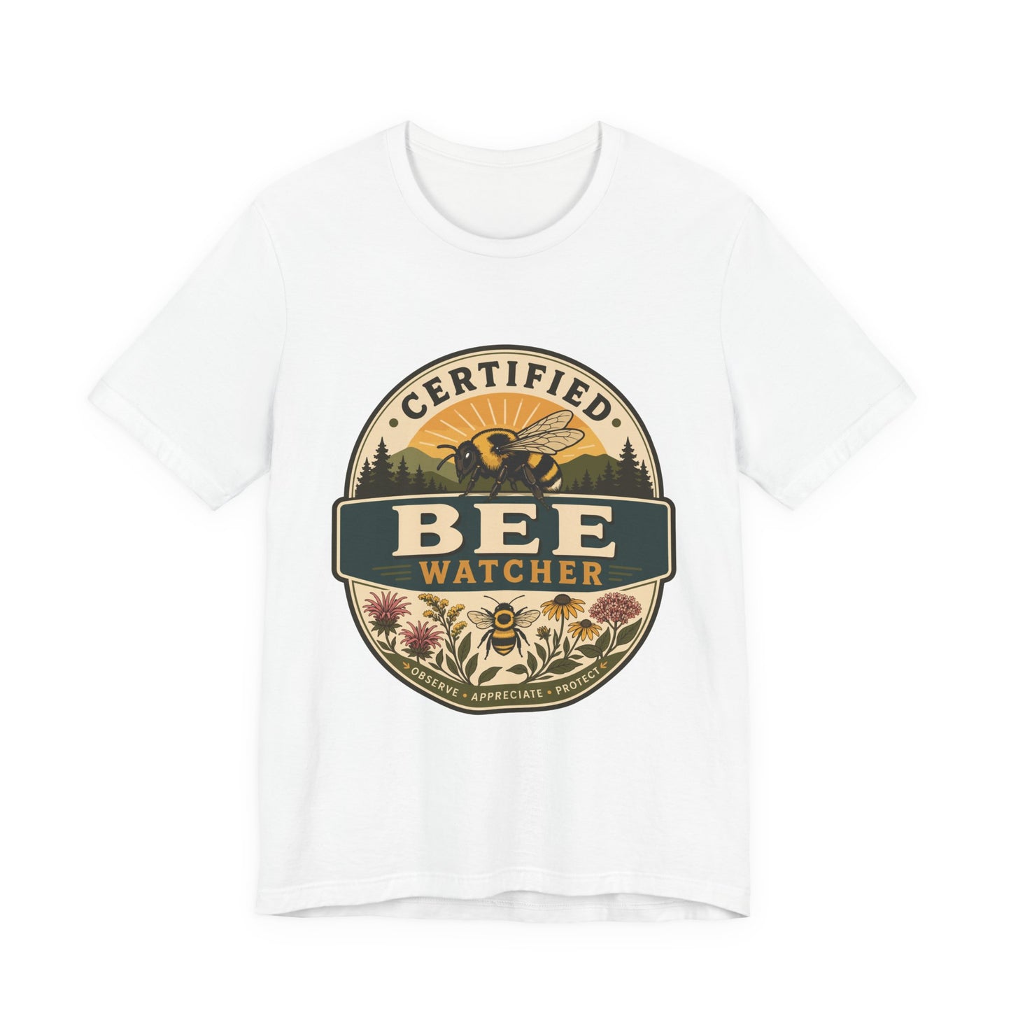 Certified Bee Watcher T-Shirt — Beekeeper Gardening Gift