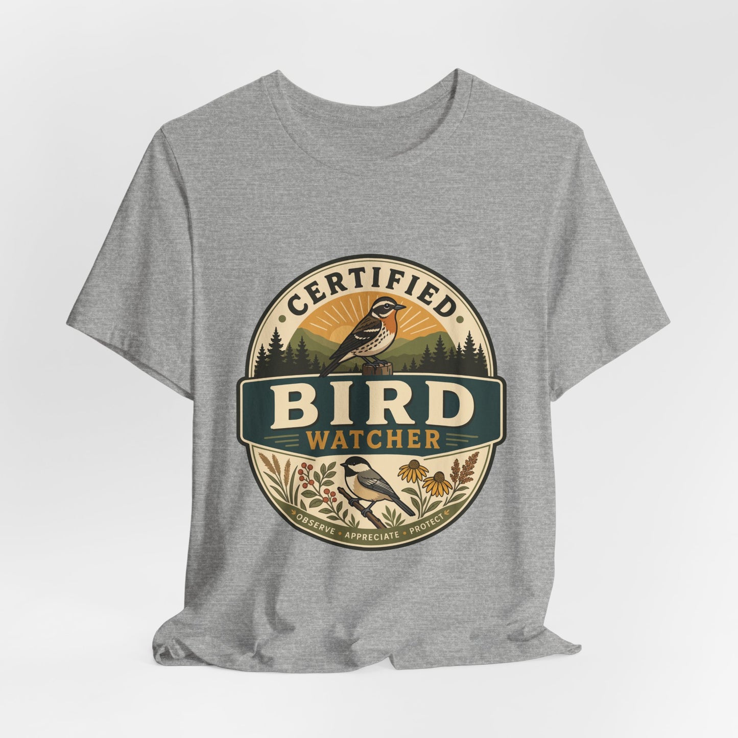 Certified Bird Watcher T-Shirt — Vintage Nature Birding Tee