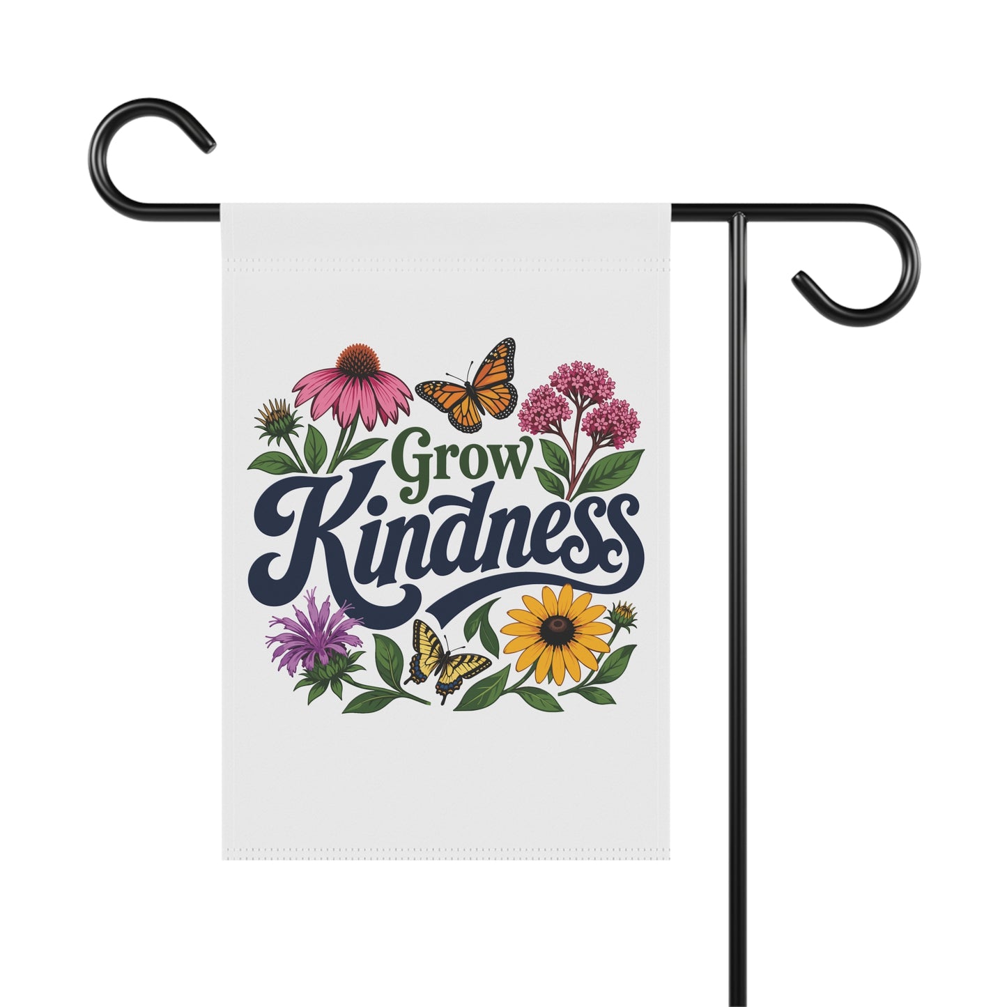 Grow Kindness Floral Decorative Yard & House Banner