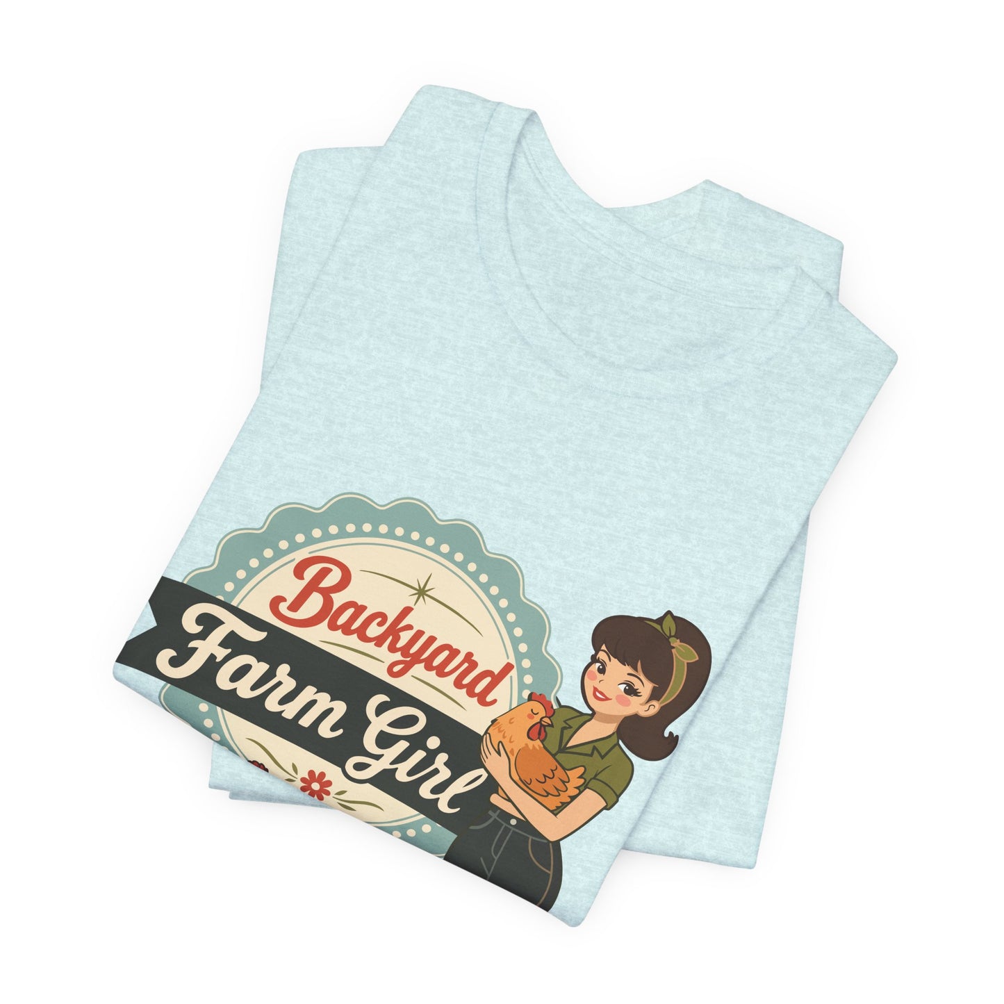 Backyard Farm Girl T-Shirt – Retro Chicken Coop Tee for Women