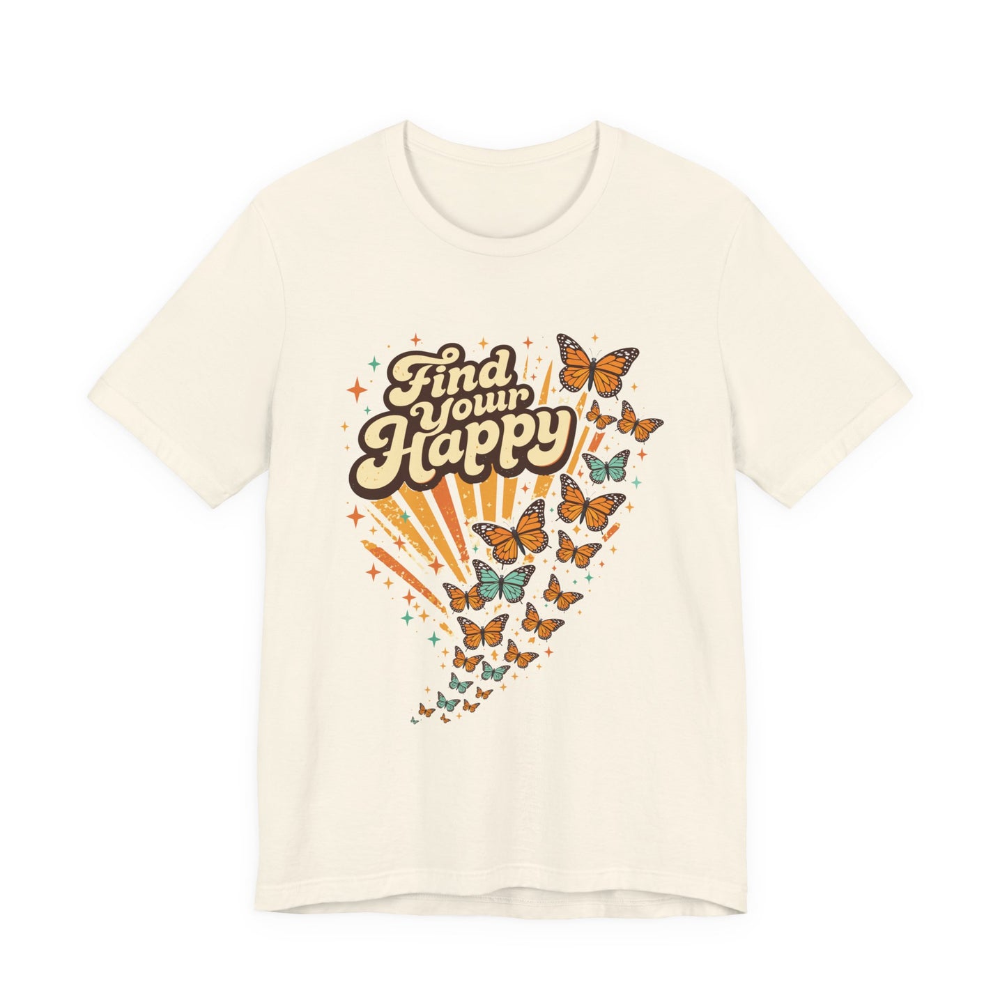 Find Your Happy T-Shirt — Retro Butterfly Graphic Tee
