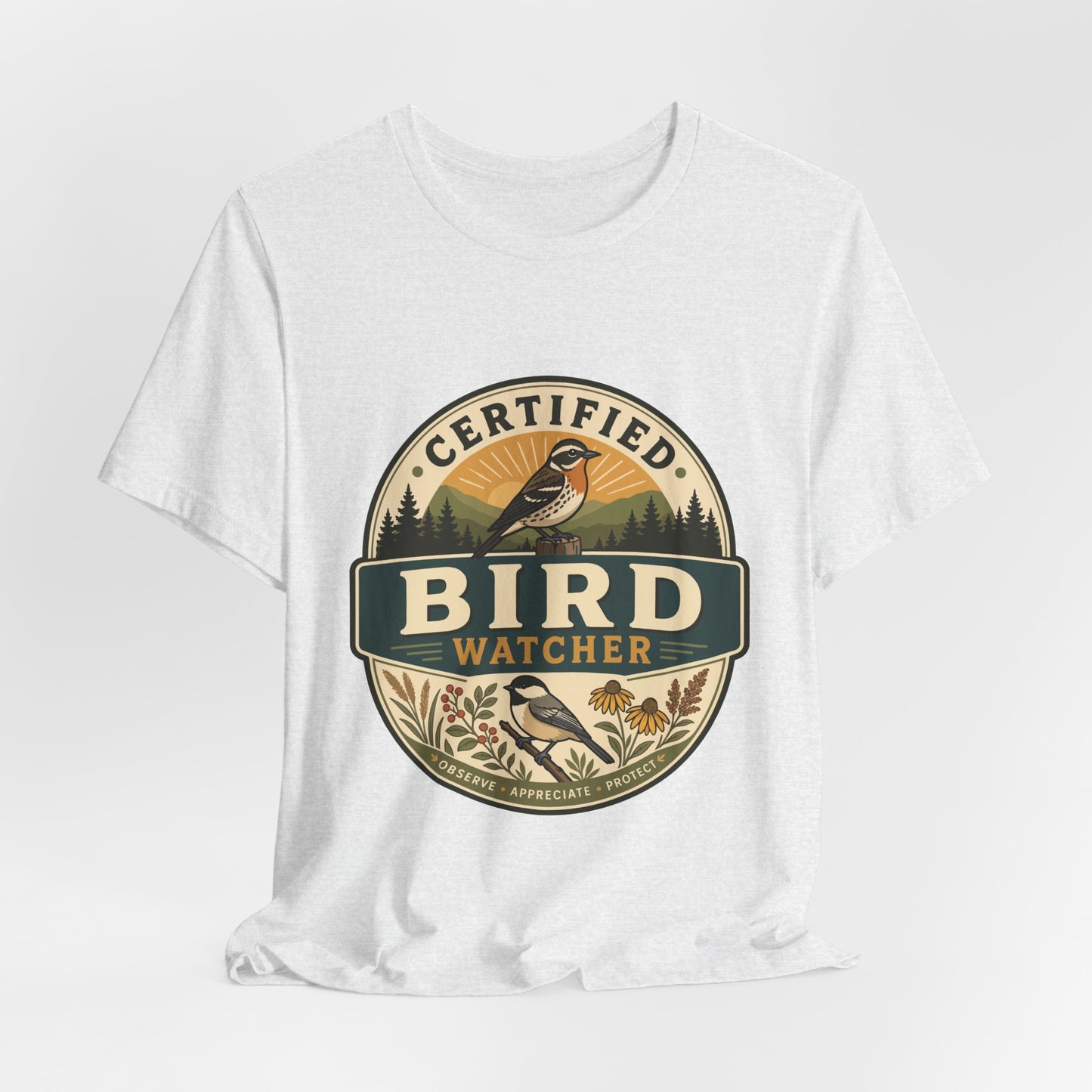 Certified Bird Watcher T-Shirt — Vintage Nature Birding Tee