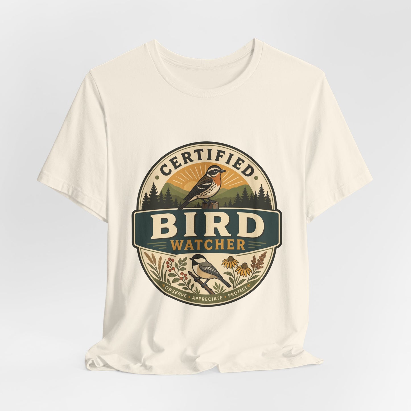 Certified Bird Watcher T-Shirt — Vintage Nature Birding Tee