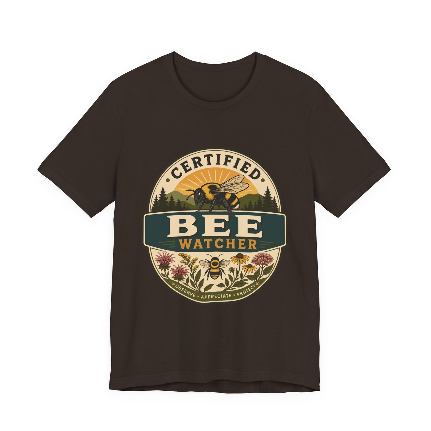 Certified Bee Watcher T-Shirt — Beekeeper Gardening Gift