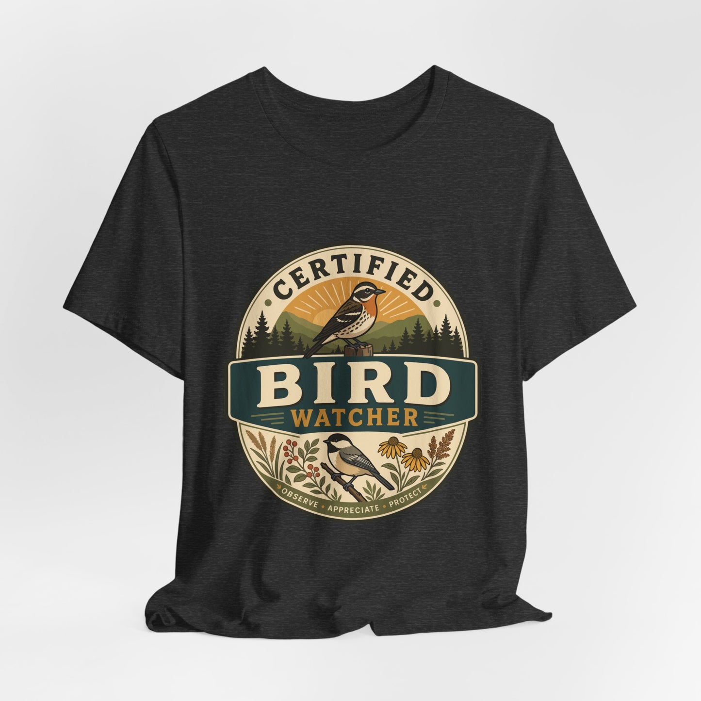 Certified Bird Watcher T-Shirt — Vintage Nature Birding Tee