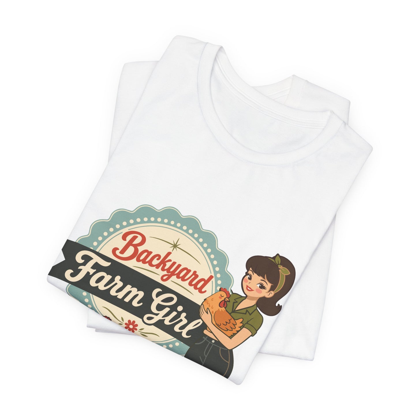 Backyard Farm Girl T-Shirt – Retro Chicken Coop Tee for Women