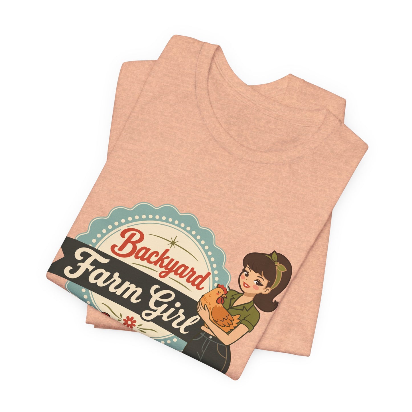 Backyard Farm Girl T-Shirt – Retro Chicken Coop Tee for Women