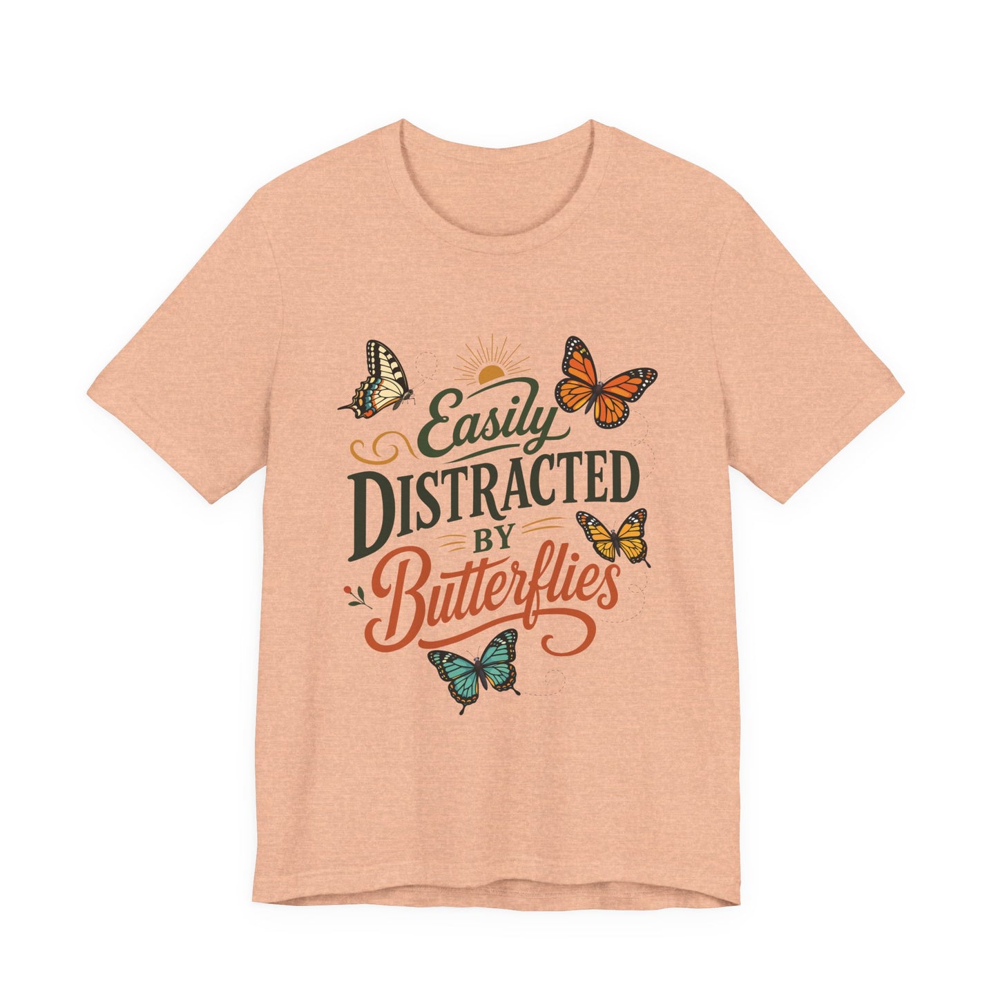 Easily Distracted by Butterflies T-Shirt — Floral Butterfly Graphic Tee