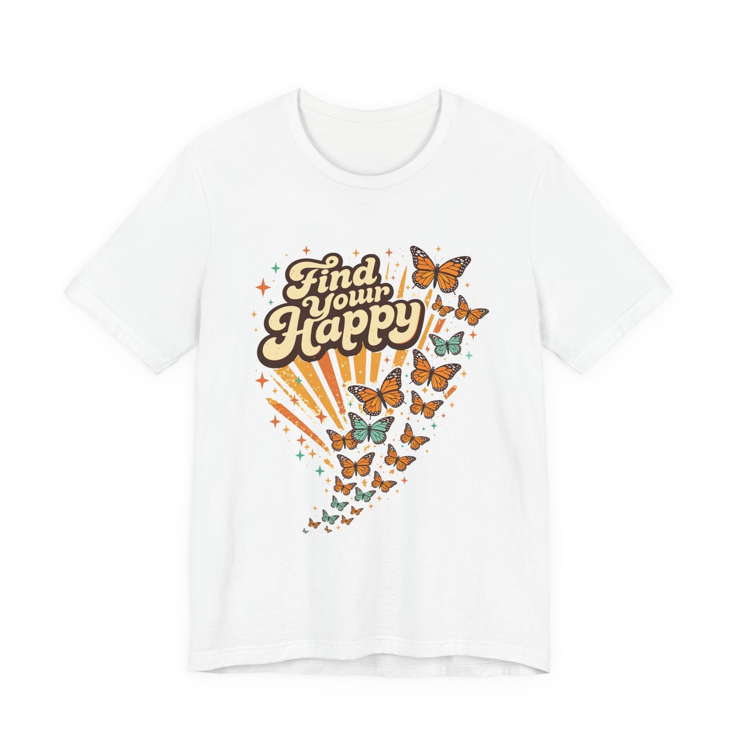 Find Your Happy T-Shirt — Retro Butterfly Graphic Tee