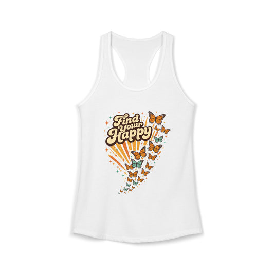 Find Your Happy - Retro Women's Racerback Tank