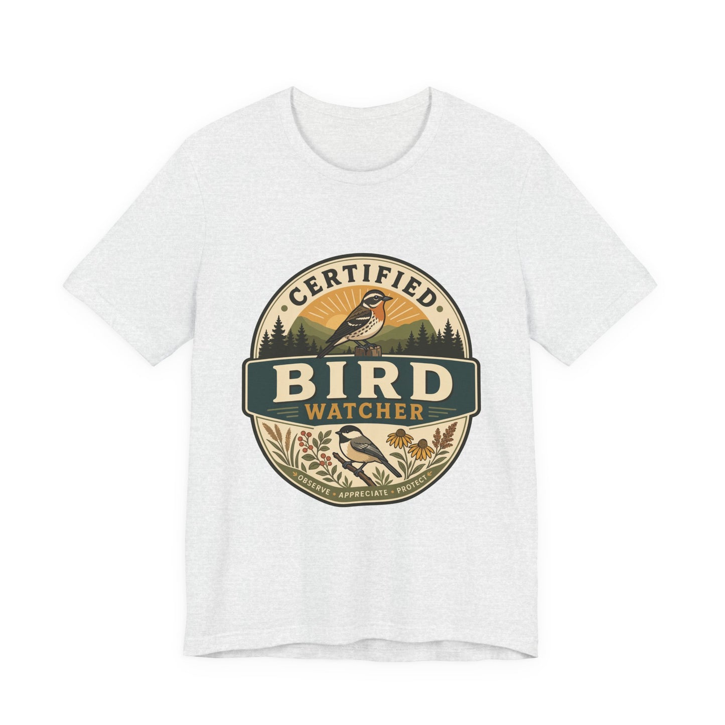 Certified Bird Watcher T-Shirt — Vintage Nature Birding Tee