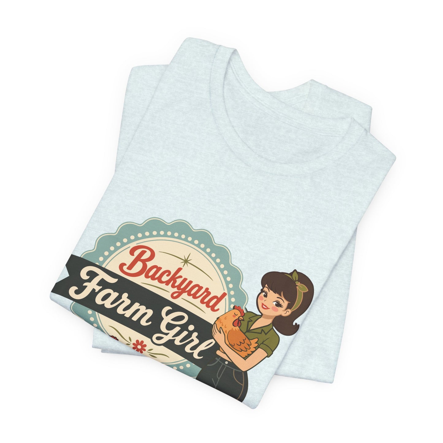 Backyard Farm Girl T-Shirt – Retro Chicken Coop Tee for Women