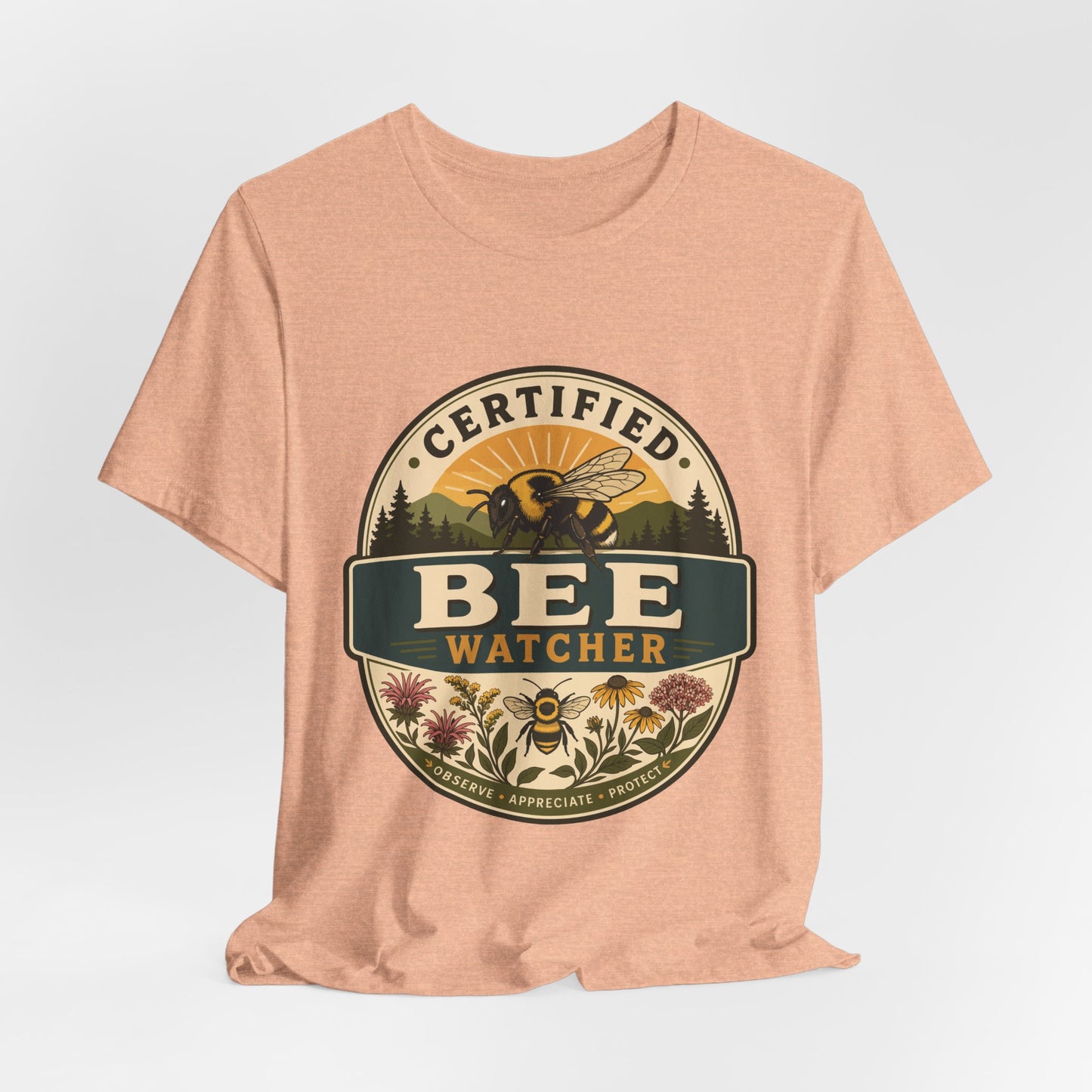 Certified Bee Watcher T-Shirt — Beekeeper Gardening Gift