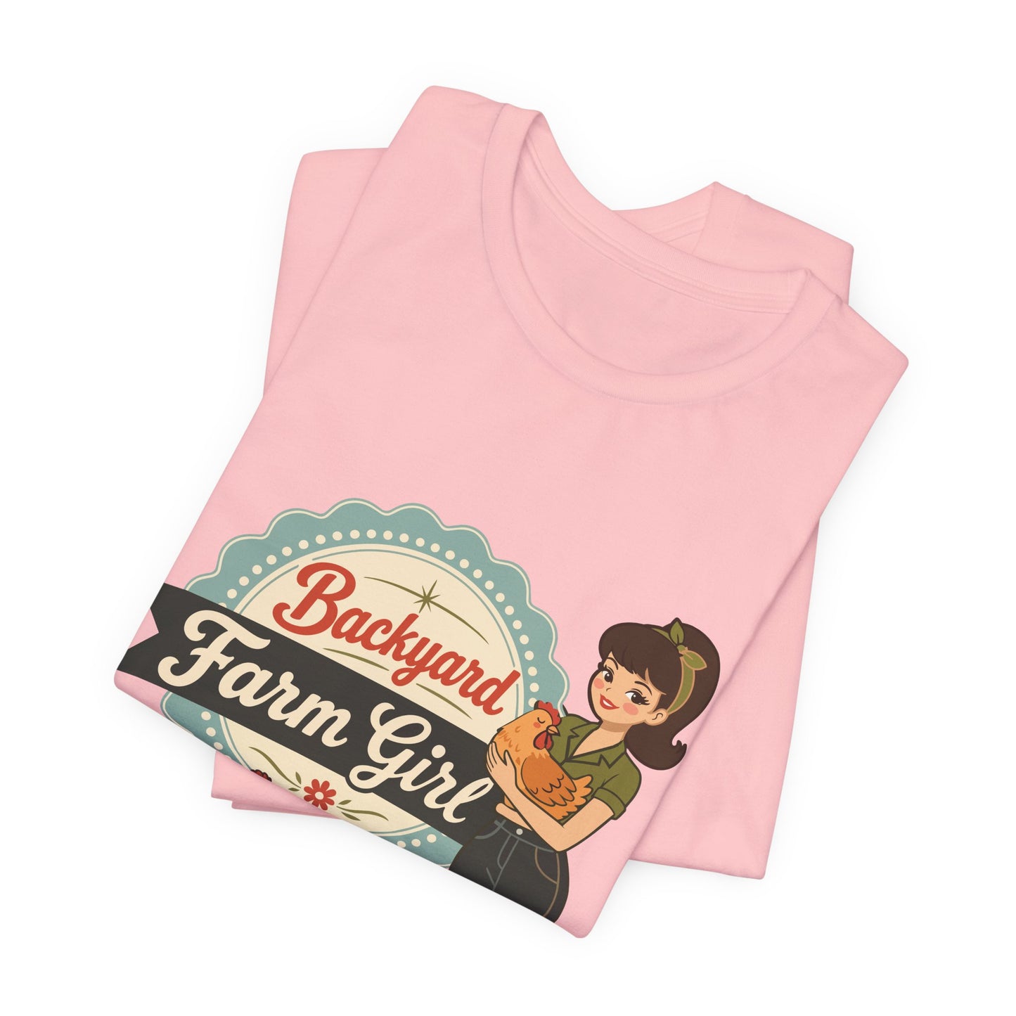 Backyard Farm Girl T-Shirt – Retro Chicken Coop Tee for Women