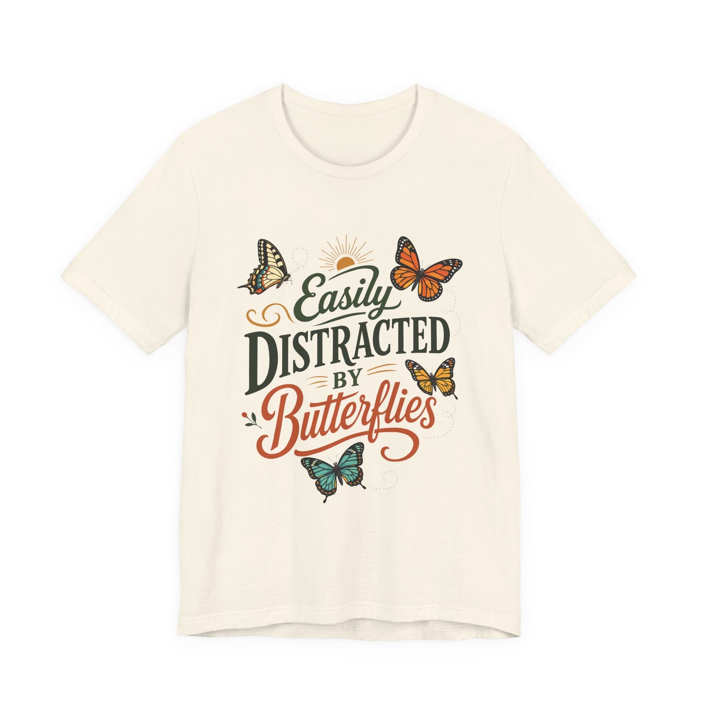 Easily Distracted by Butterflies T-Shirt — Floral Butterfly Graphic Tee
