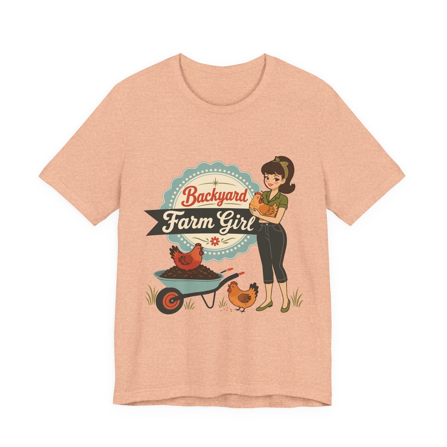 Backyard Farm Girl T-Shirt – Retro Chicken Coop Tee for Women