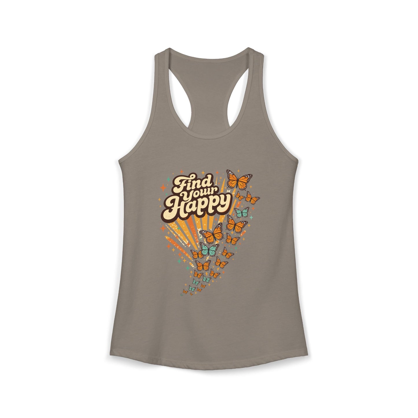 Find Your Happy - Retro Women's Racerback Tank