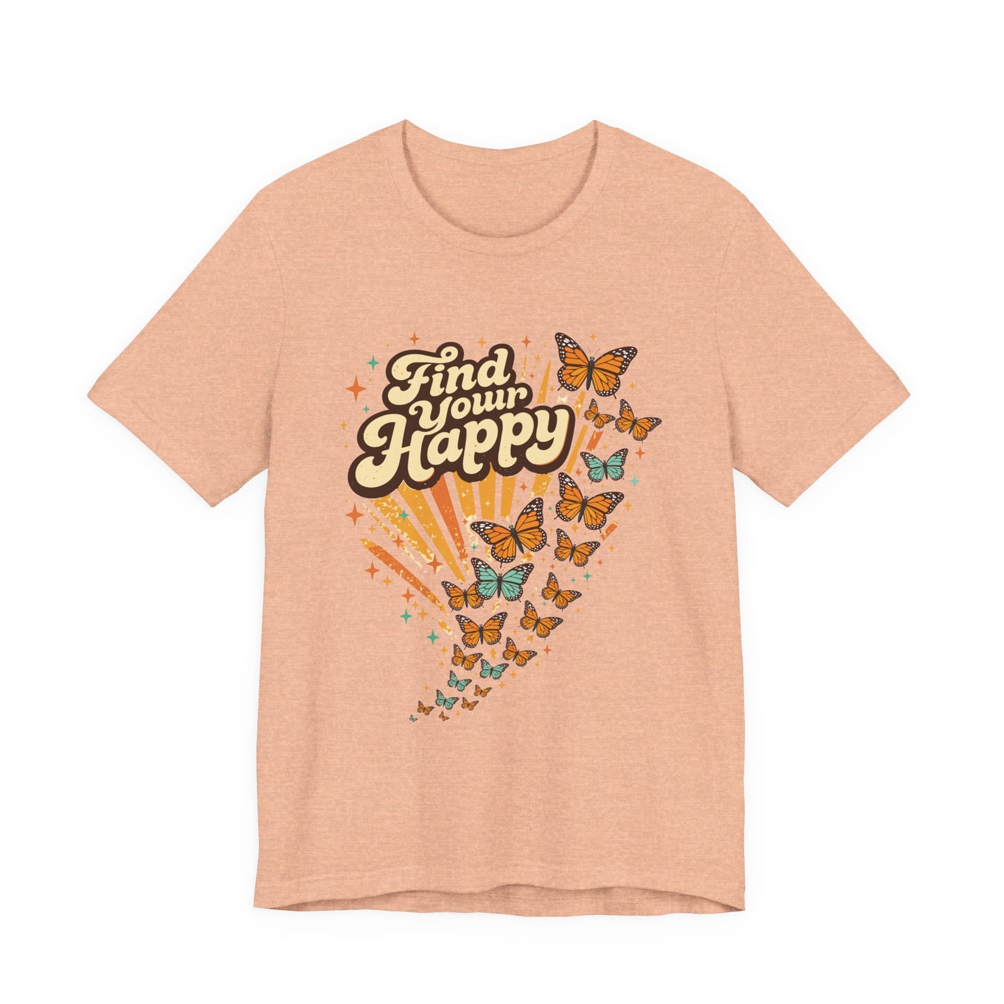 Find Your Happy T-Shirt — Retro Butterfly Graphic Tee