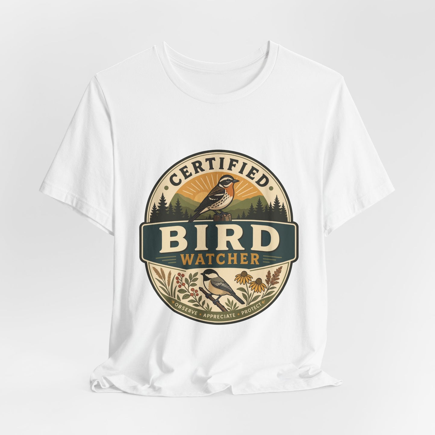 Certified Bird Watcher T-Shirt — Vintage Nature Birding Tee