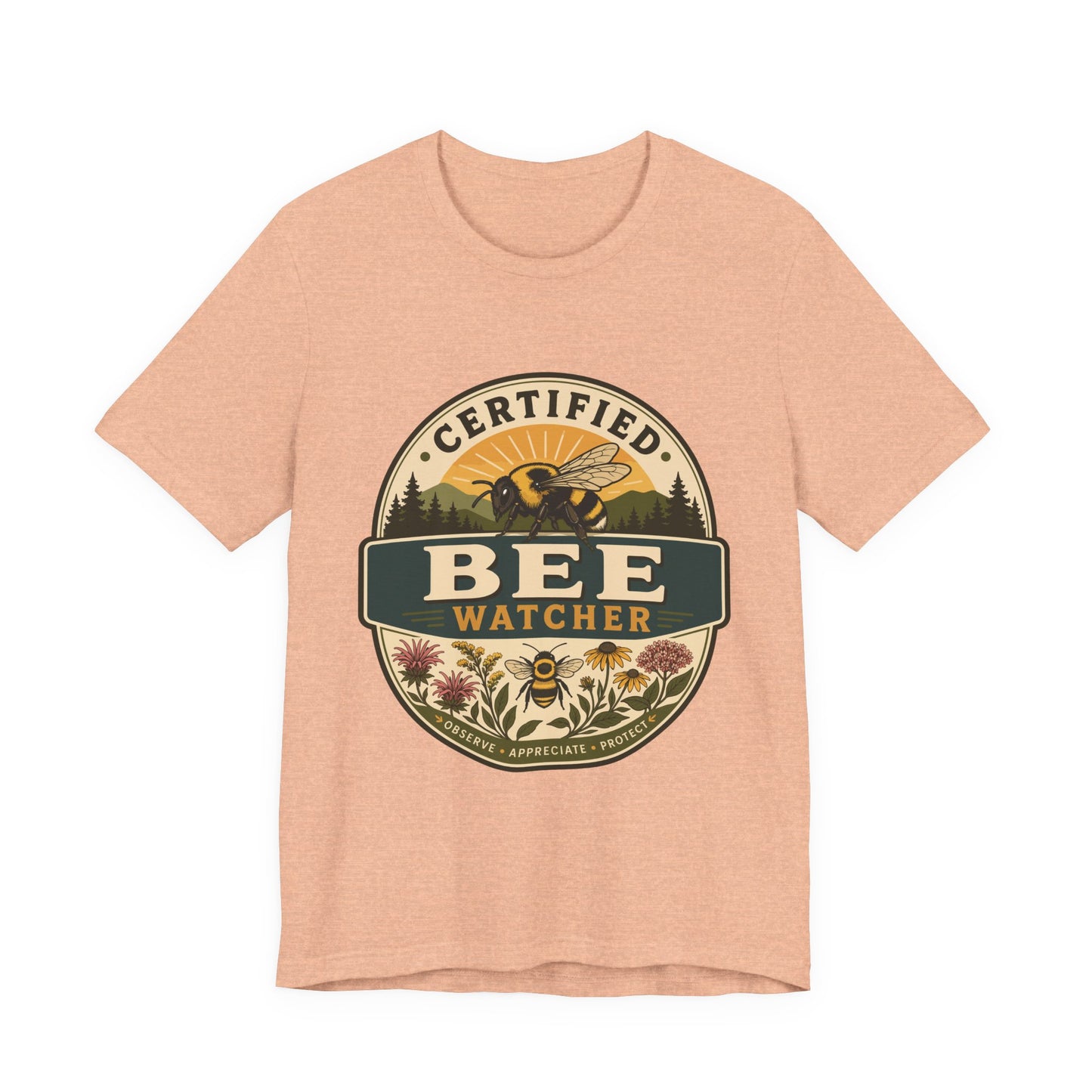 Certified Bee Watcher T-Shirt — Beekeeper Gardening Gift